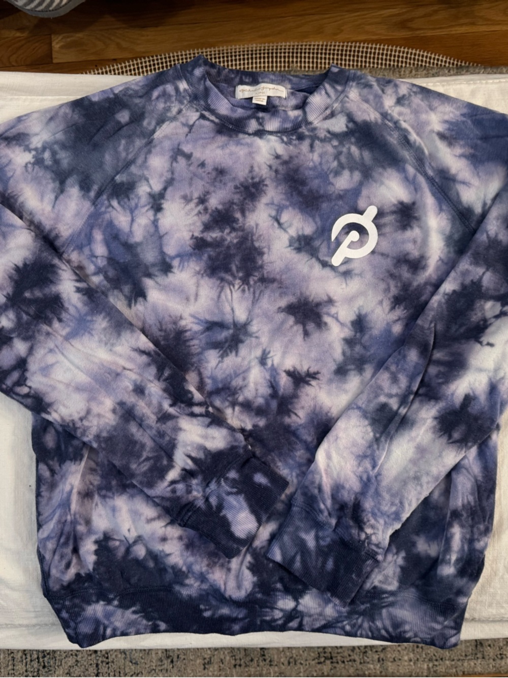 Peloton Spiritual Gangster Tie-Dye old School Sweatshirt purple/violet/white XL